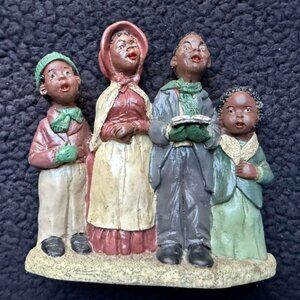 Vintage Black Americana Christmas Carolers Figurine - Family Choir Decor